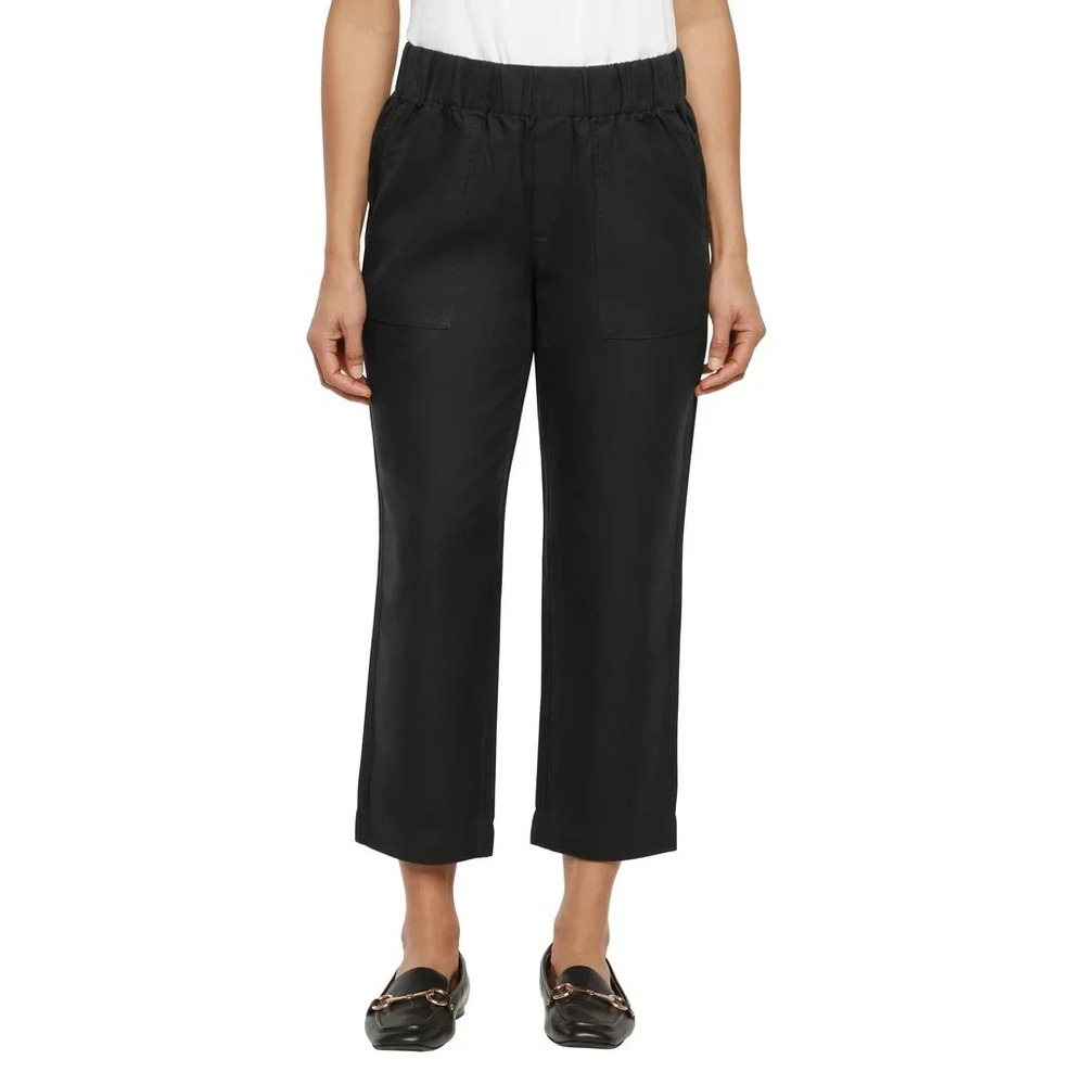 Banana Republic Women's Tapered Crop Pull-On Pant, Black, Size Large, New